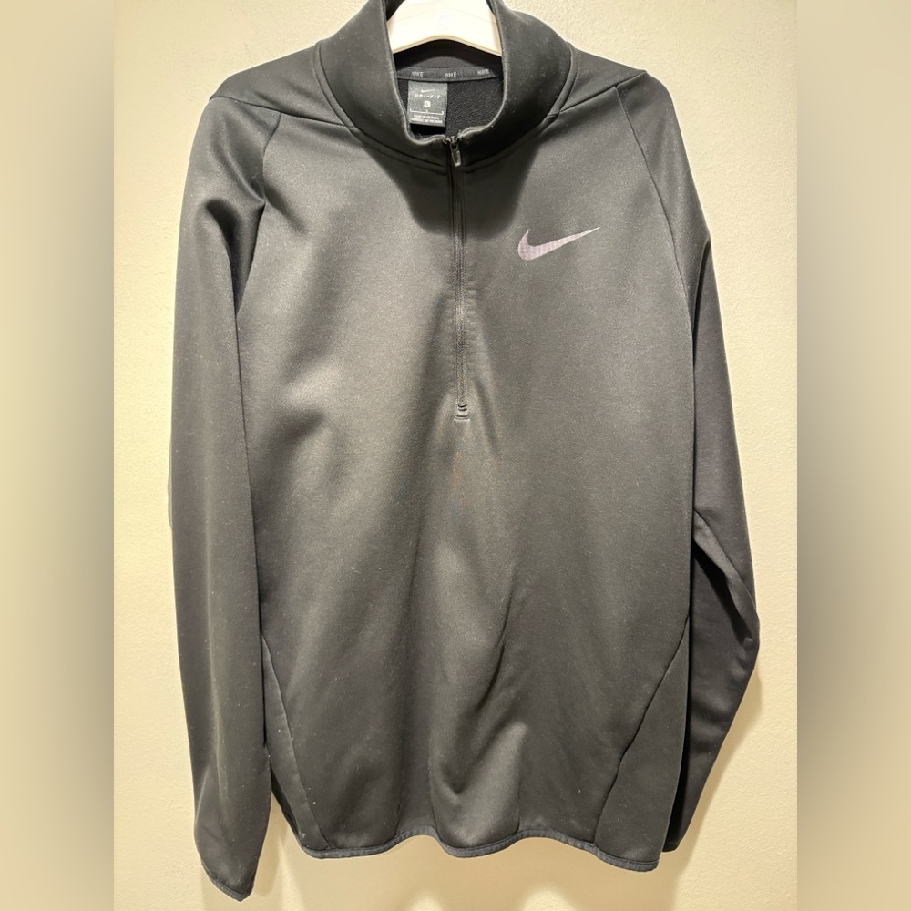 Nike Drifit Black Long Sleeve Quarter Zip Size L